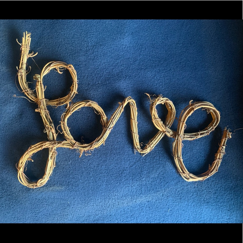 Natural rattan love & heart decor